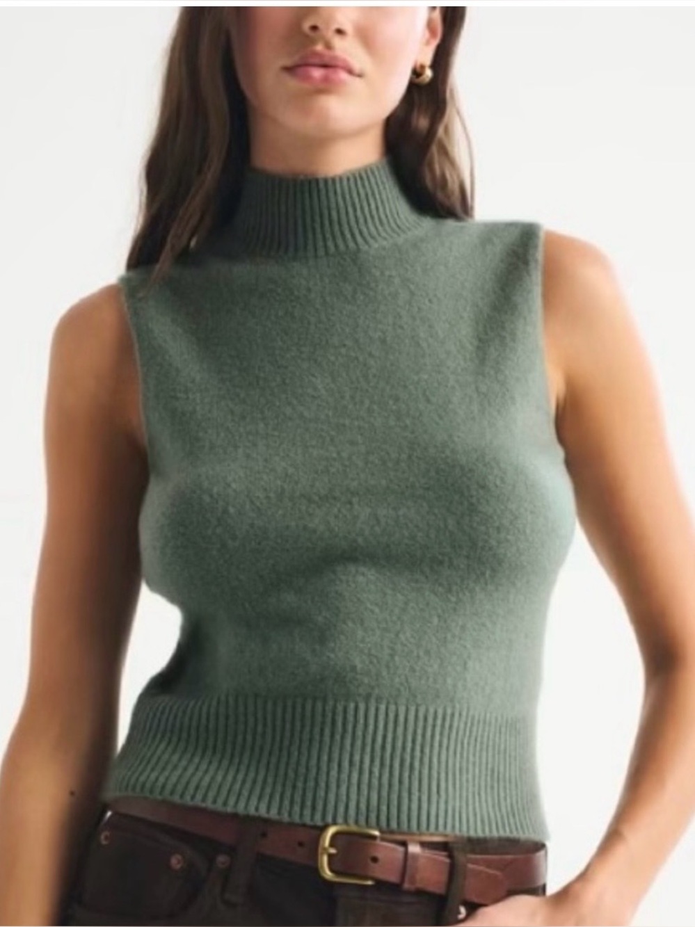 Abercrombie & Fitch Wool-Blend Mockneck Sweater Shell